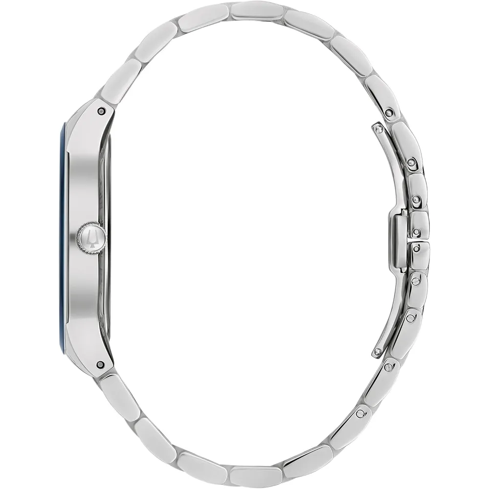 Bulova reloj hombre multifunción cuarzo 3 agujas esfera diamantes cristal | Plata