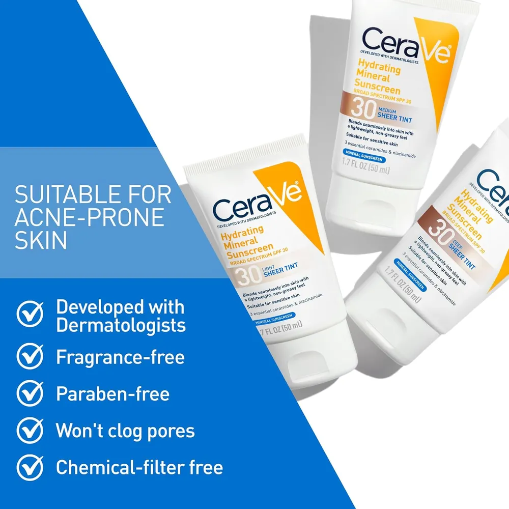 Protector solar mineral CeraVe de 1.7 oz / 50 ml | Medium