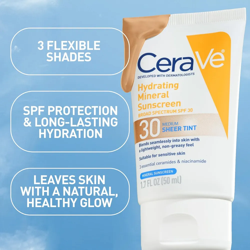 Protector solar mineral CeraVe de 1.7 oz / 50 ml | Medium