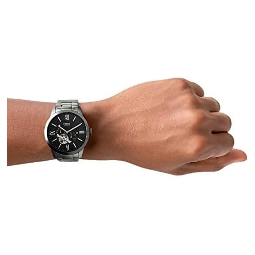 b07z46n292_4_webp.webp Fossil reloj automático Townsman para hombre, acero y cuero | Gris