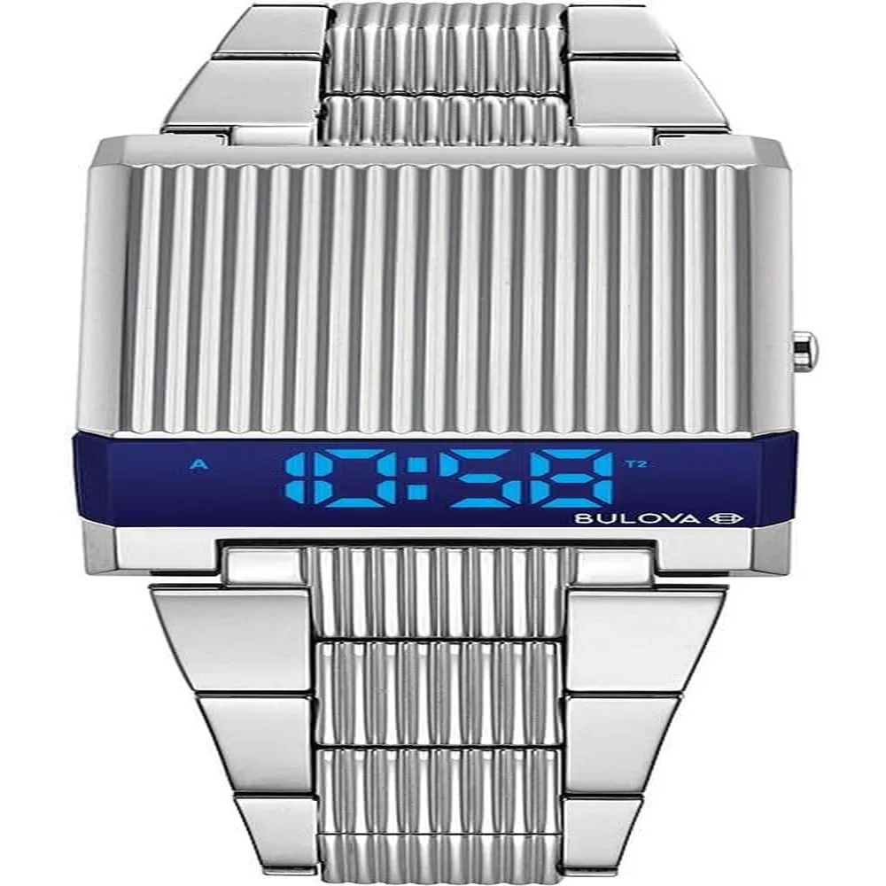 Bulova reloj Archive hombre LED Computron acero inoxidable | Plata