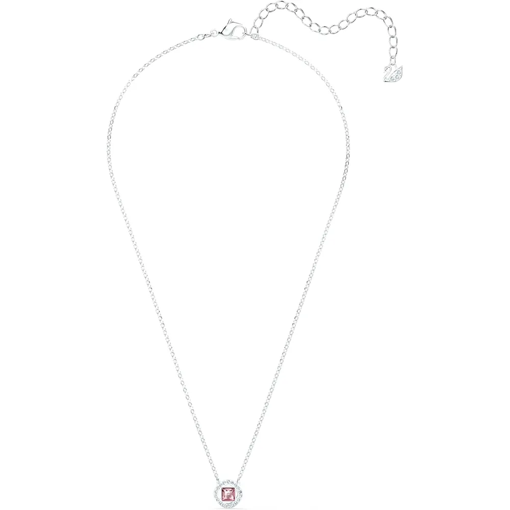 SWAROVSKI COLLAR PENDIENTE CUADRADO ANGELIC SQUARE ACABADO RODIO PARA MUJER | ROSA