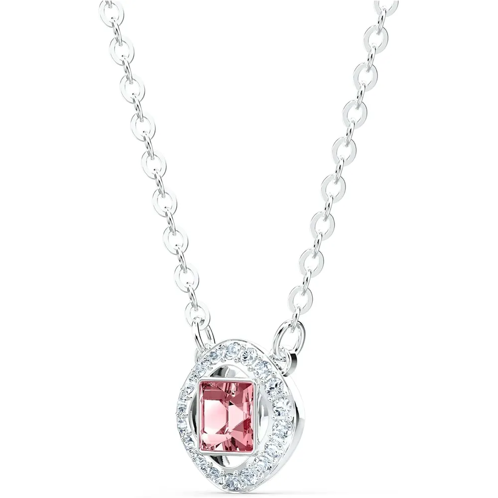 SWAROVSKI COLLAR PENDIENTE CUADRADO ANGELIC SQUARE ACABADO RODIO PARA MUJER | ROSA