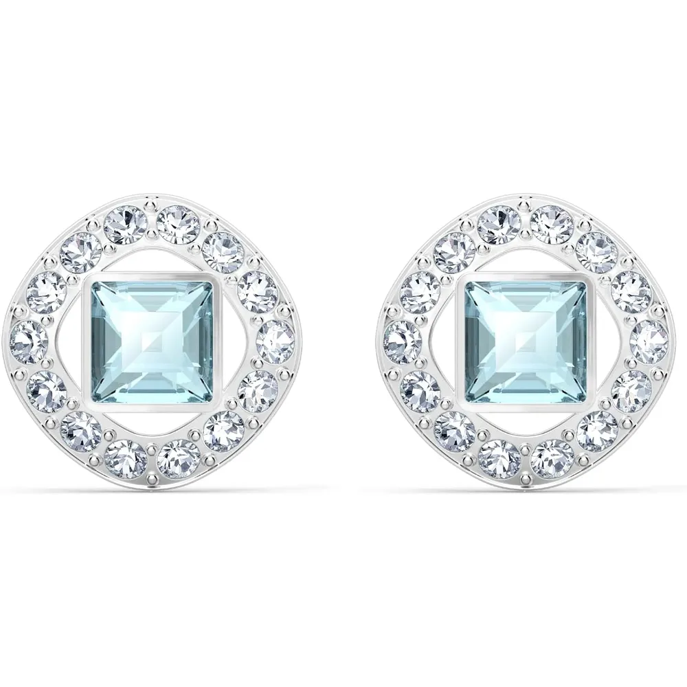 SWAROVSKI ARETES STUD CUADRADO ANGELIC SQUARE ACABADO RODIO PARA MUJER | AGUA