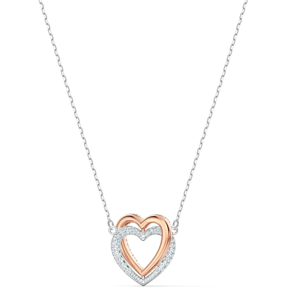 SWAROVSKI COLLAR PENDIENTE CORAZÓN HYPERBOLA ACABADO MIXTO PARA MUJER | ORO ROSA / PLATEADO
