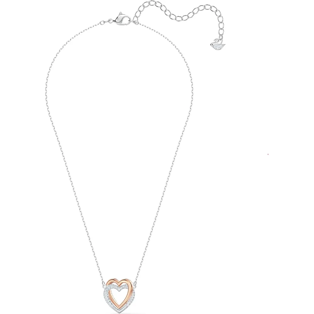 SWAROVSKI COLLAR PENDIENTE CORAZÓN HYPERBOLA ACABADO MIXTO PARA MUJER | ORO ROSA / PLATEADO
