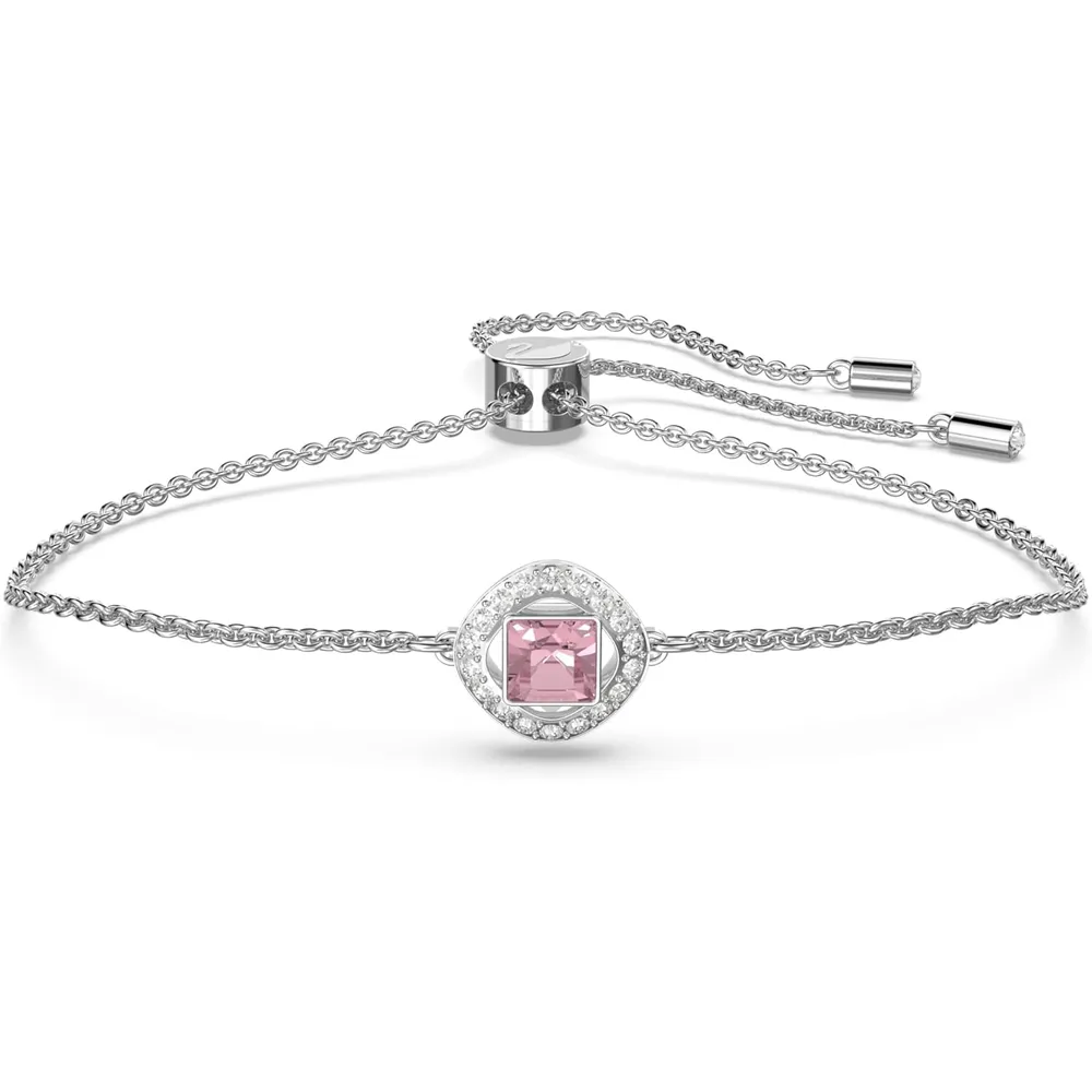 SWAROVSKI PULSERA CUADRADA ANGELIC SQUARE ACABADO RODIO PARA MUJER | ROSA