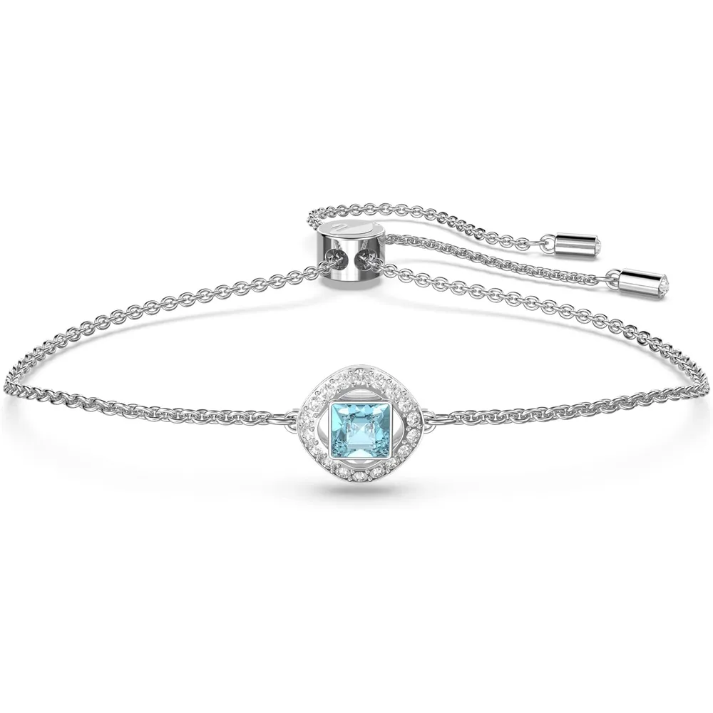 SWAROVSKI PULSERA CUADRADA ANGELIC SQUARE ACABADO RODIO PARA MUJER | AGUA