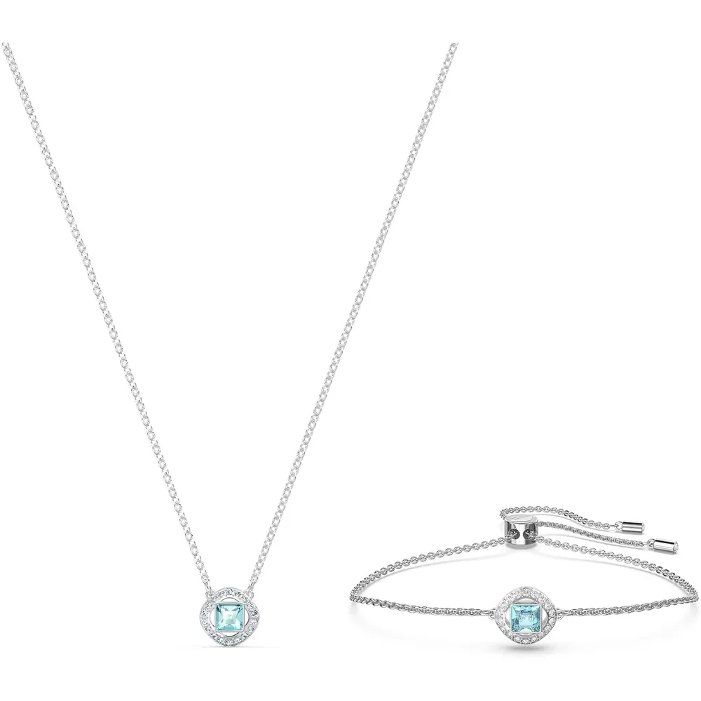 SWAROVSKI PULSERA CUADRADA ANGELIC SQUARE ACABADO RODIO PARA MUJER | AGUA