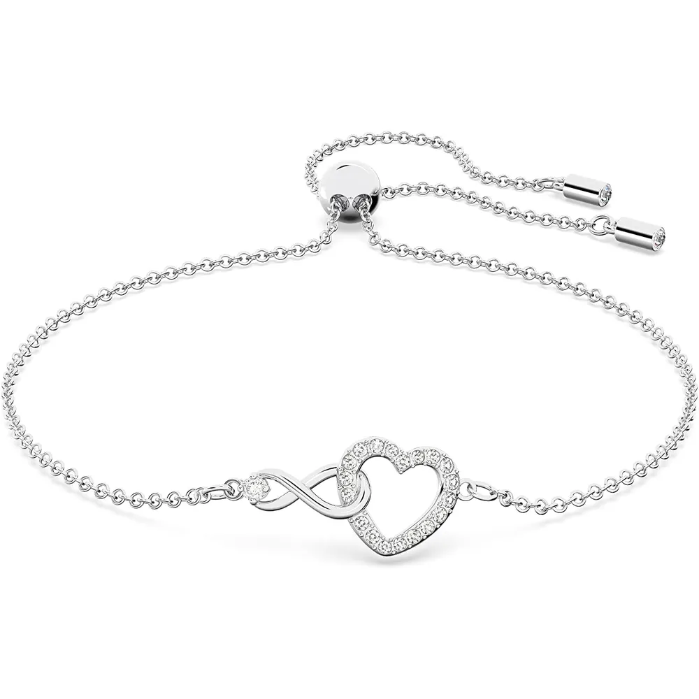 SWAROVSKI PULSERA INFINITO CORAZÓN HYPERBOLA PARA MUJER | PLATEADO