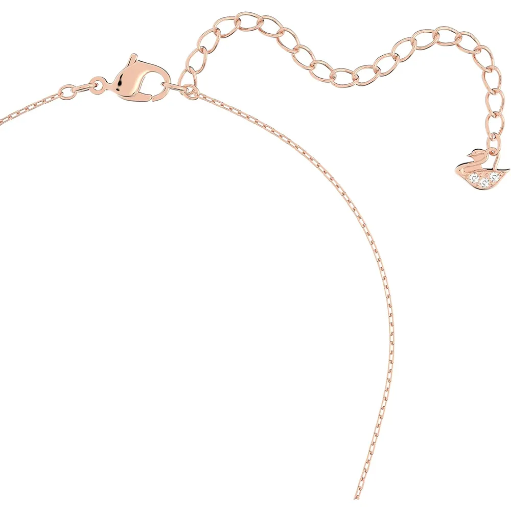 SWAROVSKI COLLAR PENDIENTE INFINITO CORAZÓN HYPERBOLA ACABADO MIXTO PARA MUJER | ORO ROSA