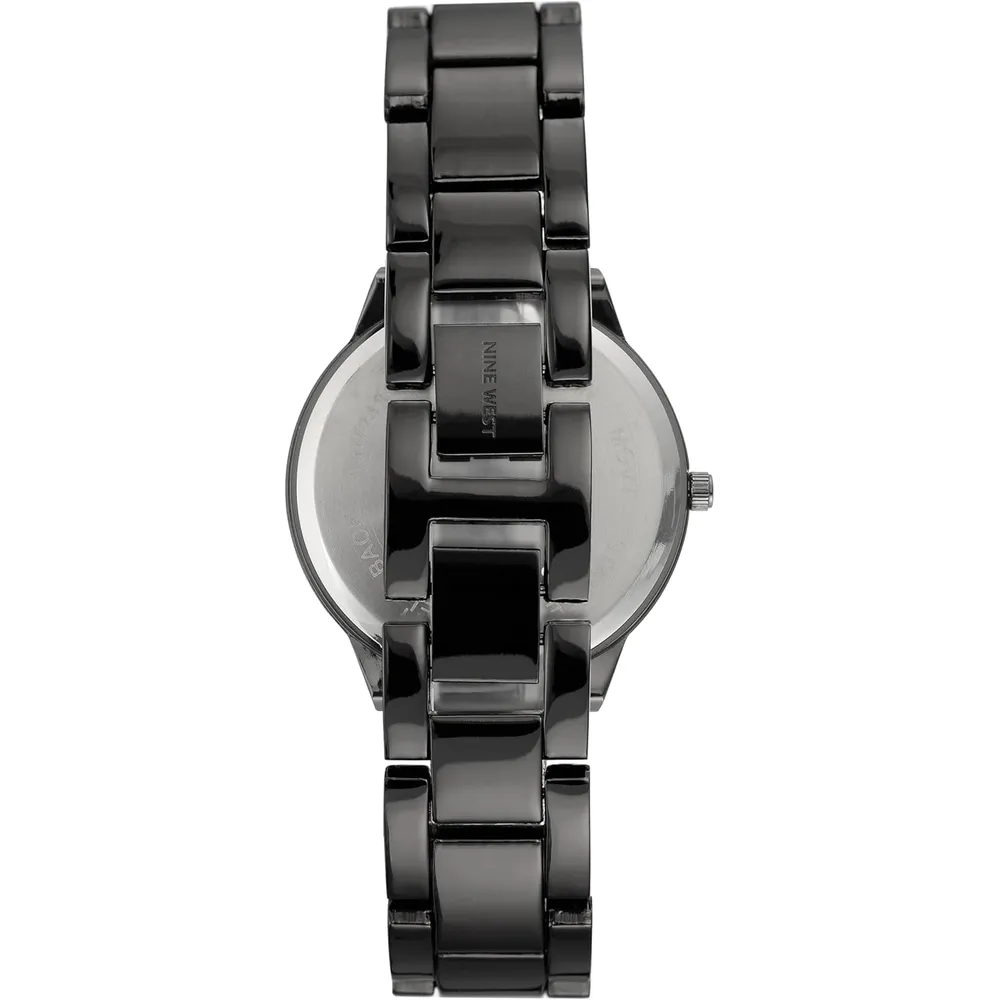 Nine West Reloj de pulsera Gunmetal para mujer | Negro/Púrpura