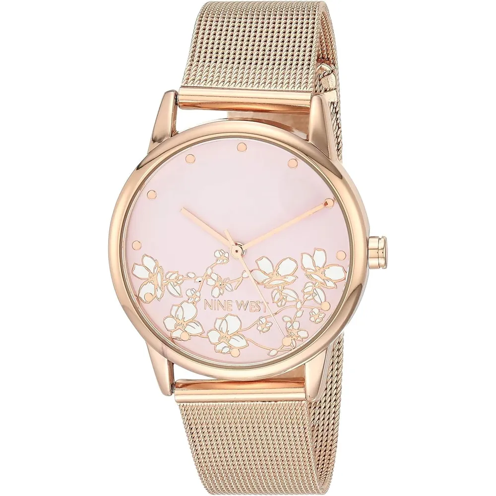 Nine West NW/2428FLRG reloj femenino con correa tipo brazalete | Oro Rosa | 38 mm
