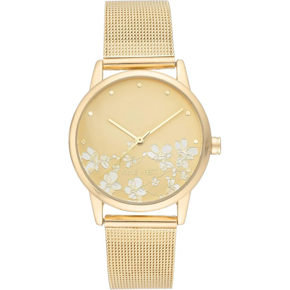 Nine West NW/2428FLGP reloj femenino con correa tipo brazalete | Oro | 39 mm