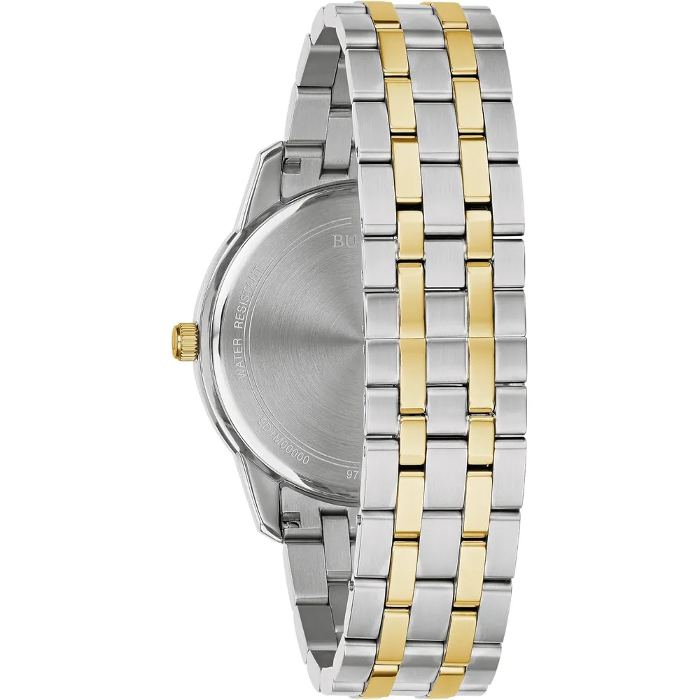 Bulova reloj Diamond Sutton clásico hombre cuarzo 3 agujas | Oro/Plata