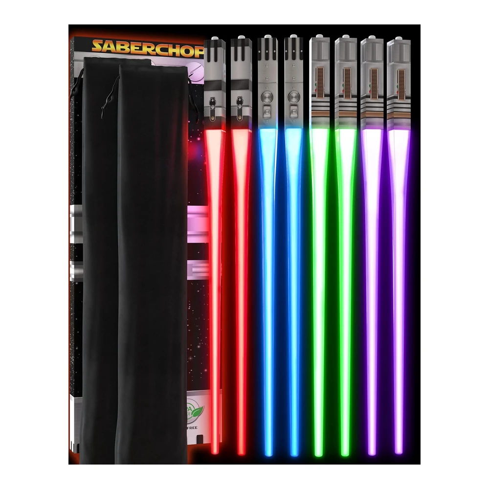 Lightsable Palillos Iluminados con Luz Led de Star Wars - Sable de Luz Brillante - Reutilizables