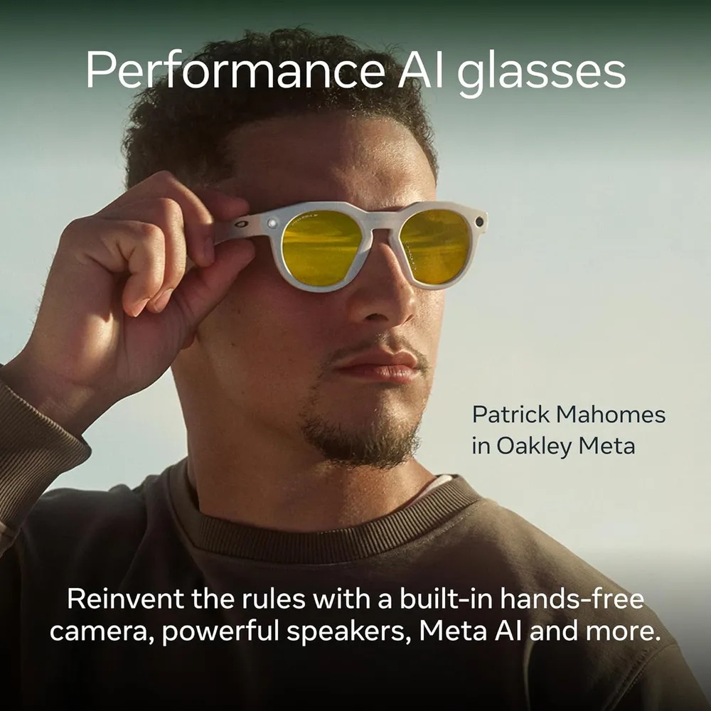 Oakley Meta HSTN Gafas inteligentes para hombre y mujer | Brown Smoke Frame / Prizm Deep Water Lenses
