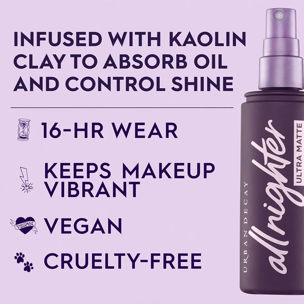 Urban Decay All Nighter Spray Fijador Mate 16H con Caolín | 4oz