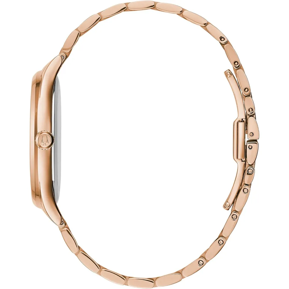 Bulova reloj clásico cuarzo mujer esfera diamantes acero inoxidable 3 agujas | Oro Rosa