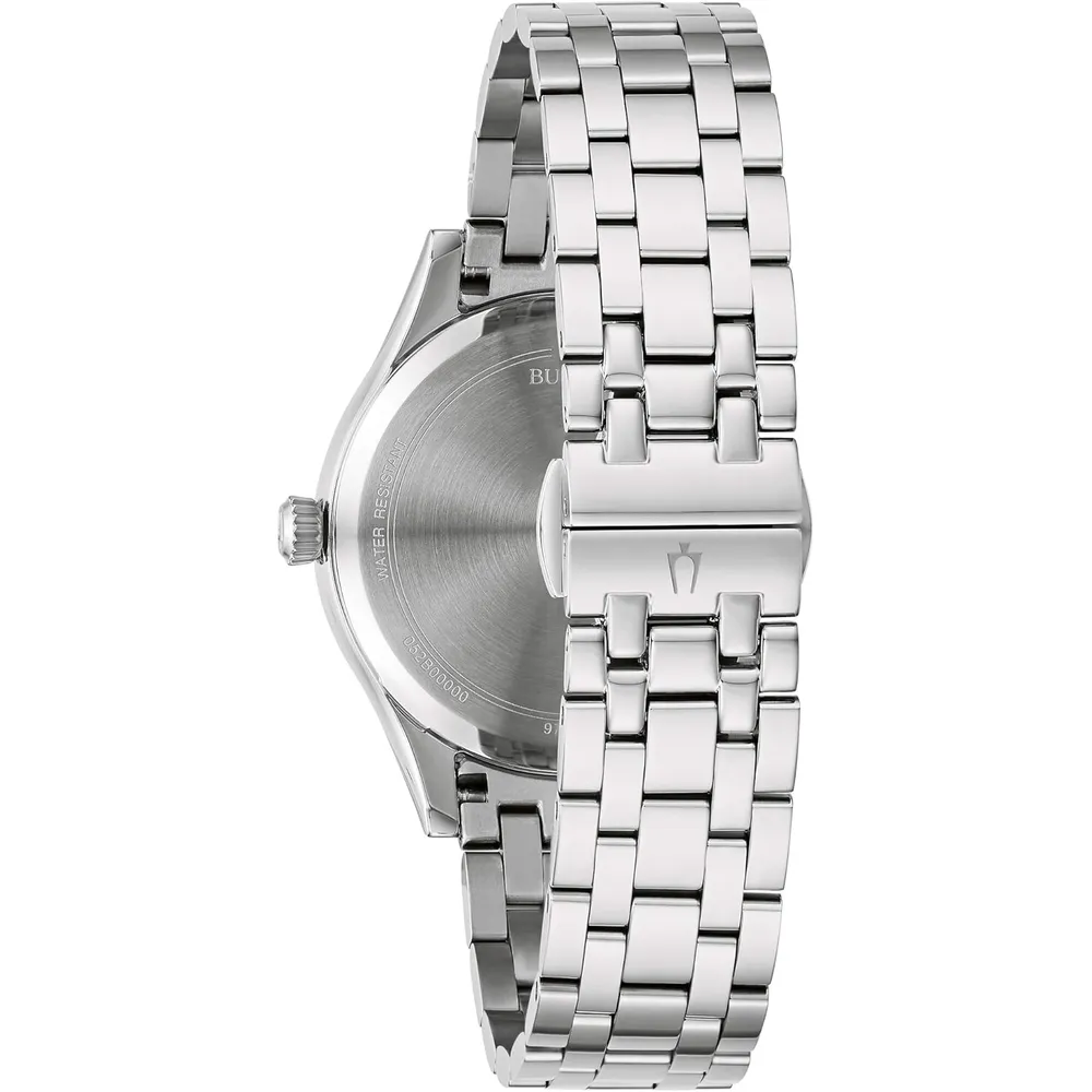 Bulova reloj clásico cuarzo mujer esfera diamantes acero inoxidable 3 agujas | Plateado