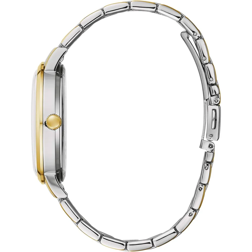 Bulova reloj Caravelle Dress cuarzo hombre 3 agujas fecha acero inoxidable | Oro/Plata