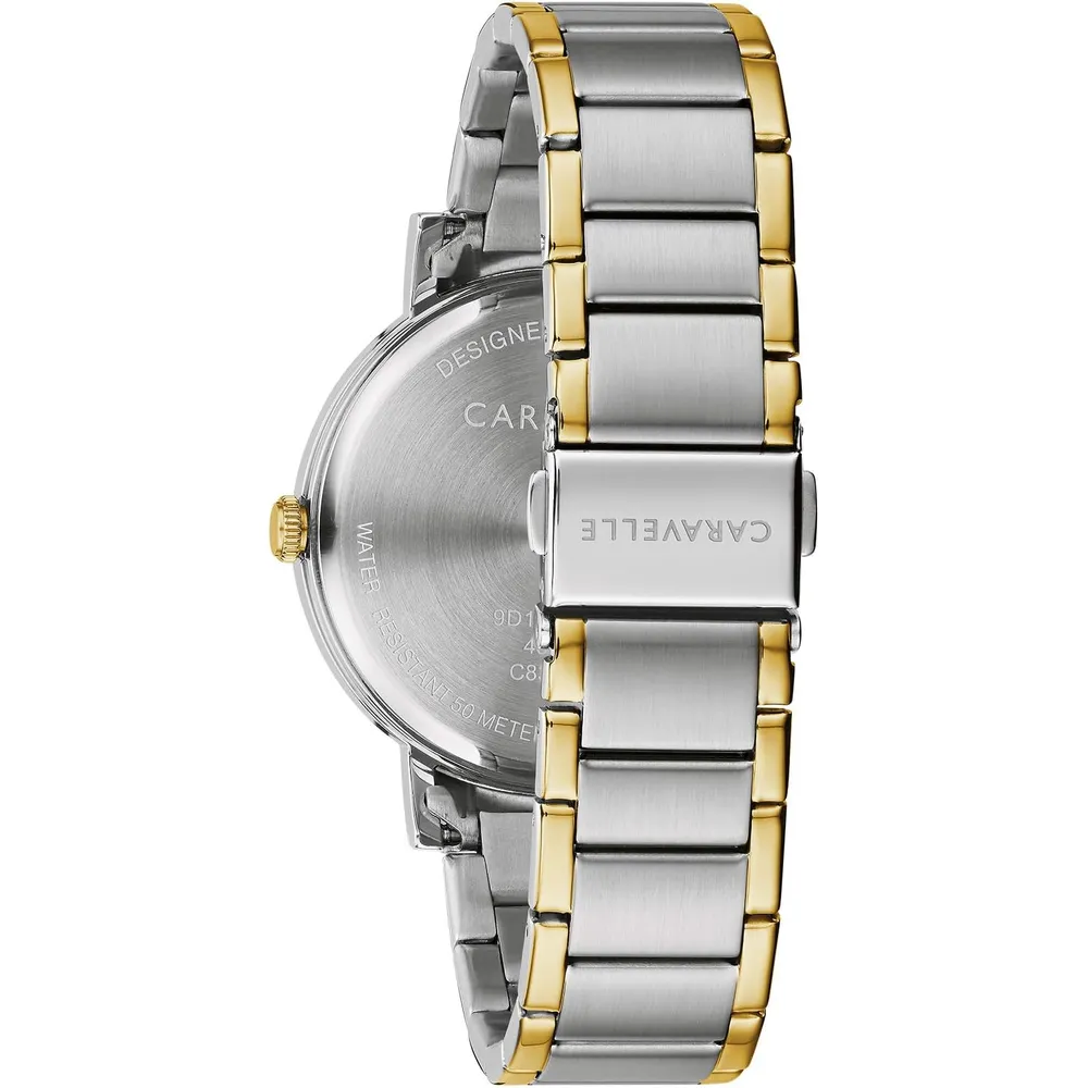 Bulova reloj Caravelle Dress cuarzo hombre 3 agujas fecha acero inoxidable | Oro/Plata