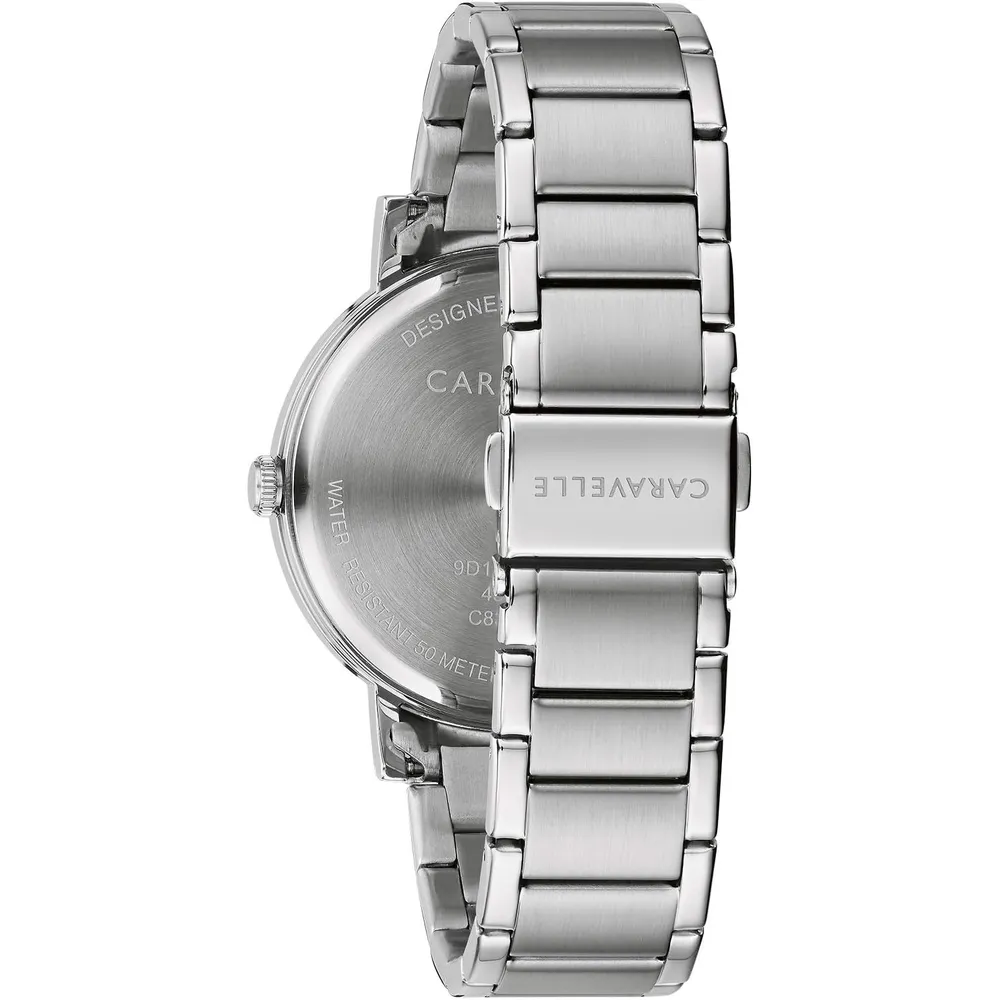 Bulova reloj Caravelle Dress cuarzo hombre 3 agujas fecha acero inoxidable | Plata