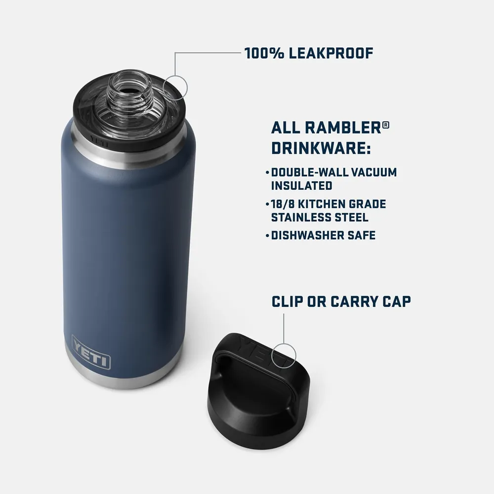 YETI Botella Rambler con Tapa para Sorbos de 36 oz | Plata