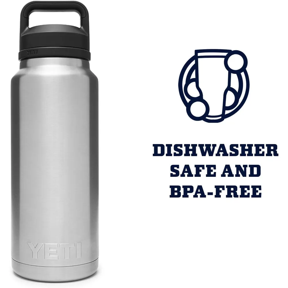 YETI Botella Rambler con Tapa para Sorbos de 36 oz | Plata