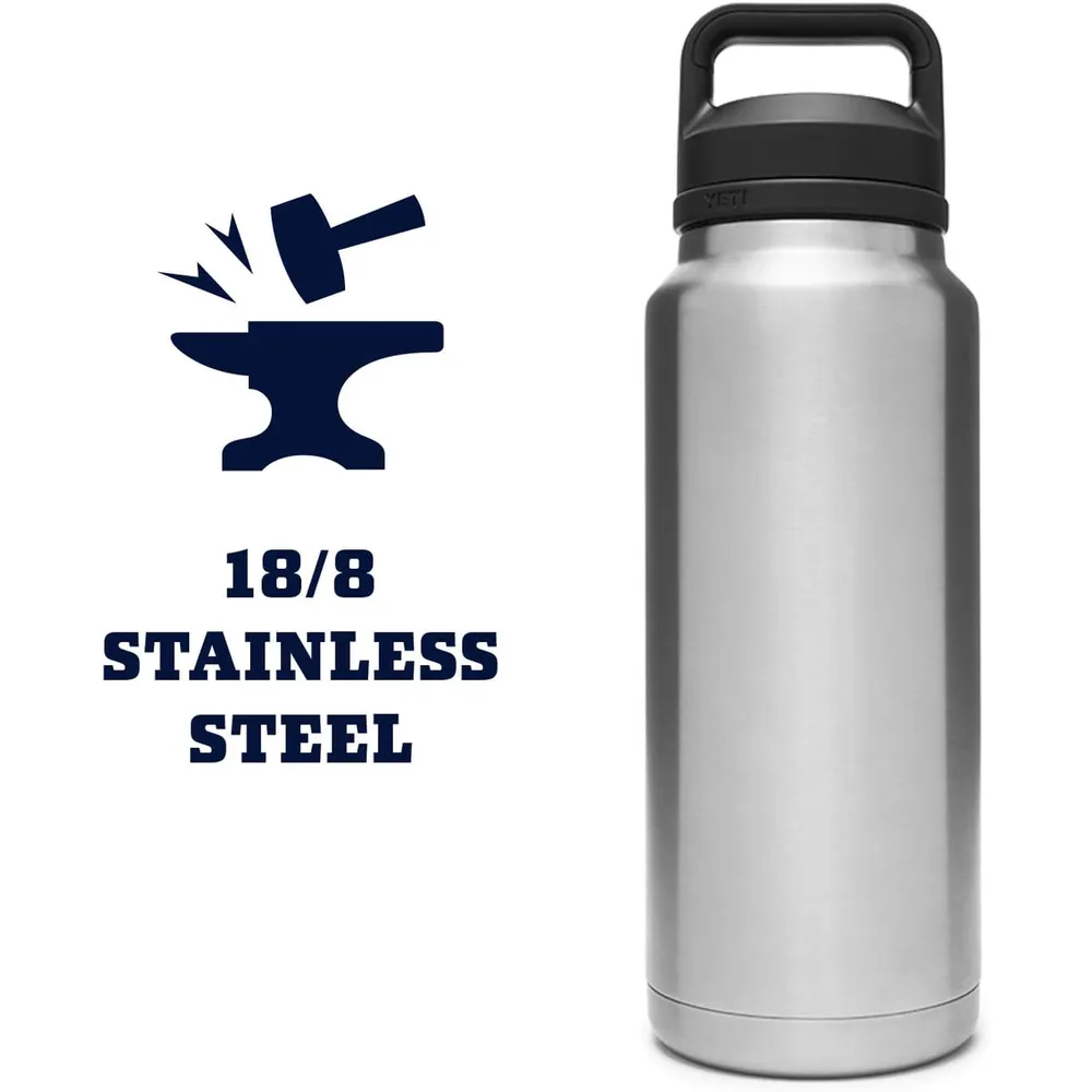 YETI Botella Rambler con Tapa para Sorbos de 36 oz | Plata