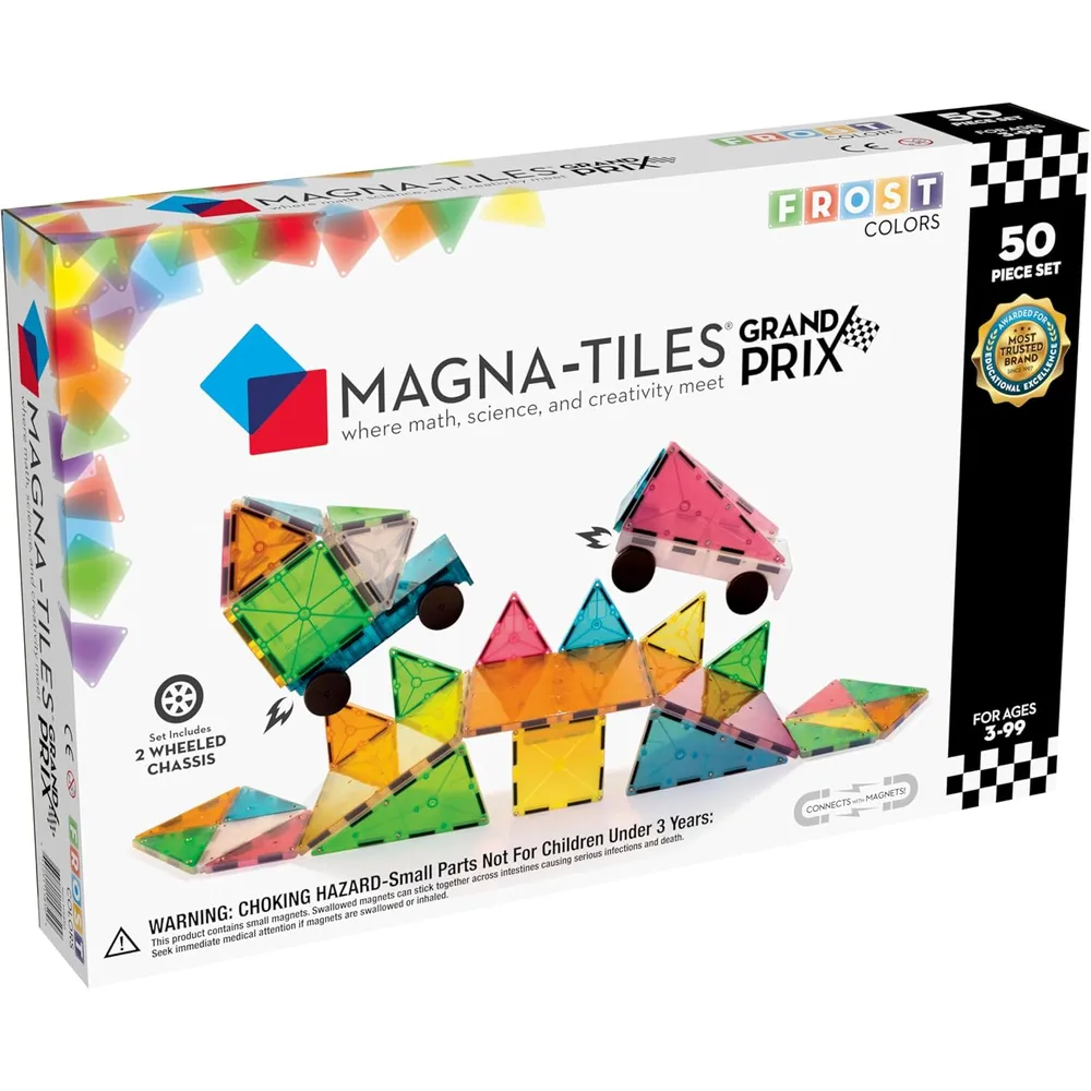 MAGNA-TILES - Grand prix 50-piezas set de construcción magnético | Esmerilado