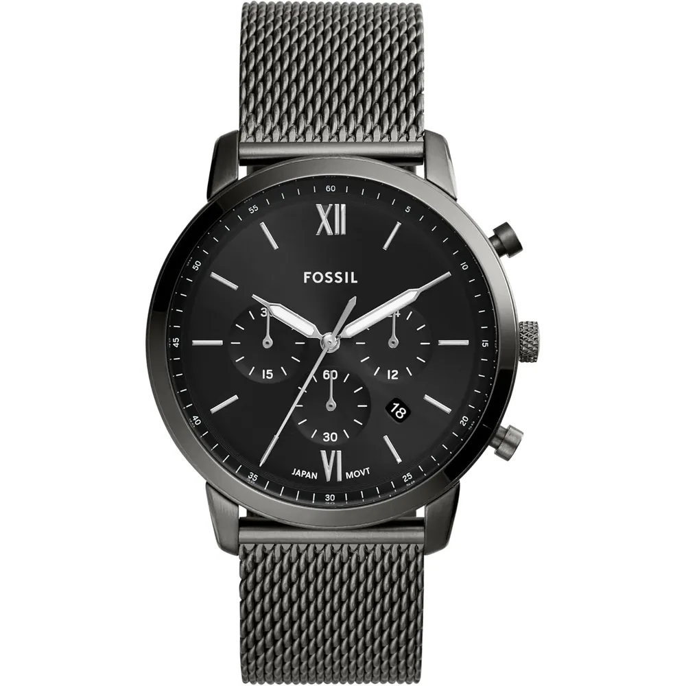 Fossil reloj cronógrafo Neutra de cuarzo para hombre, acero y cuero | Gris