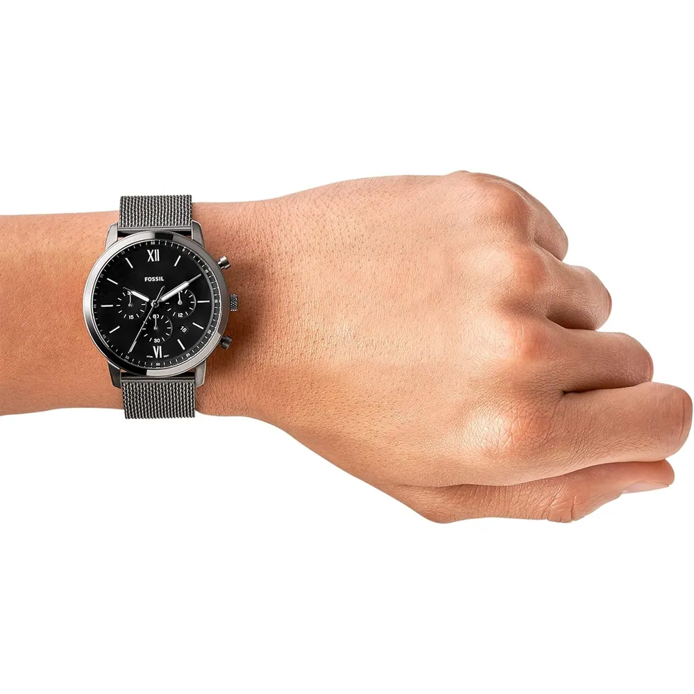 Fossil reloj cronógrafo Neutra de cuarzo para hombre, acero y cuero | Gris