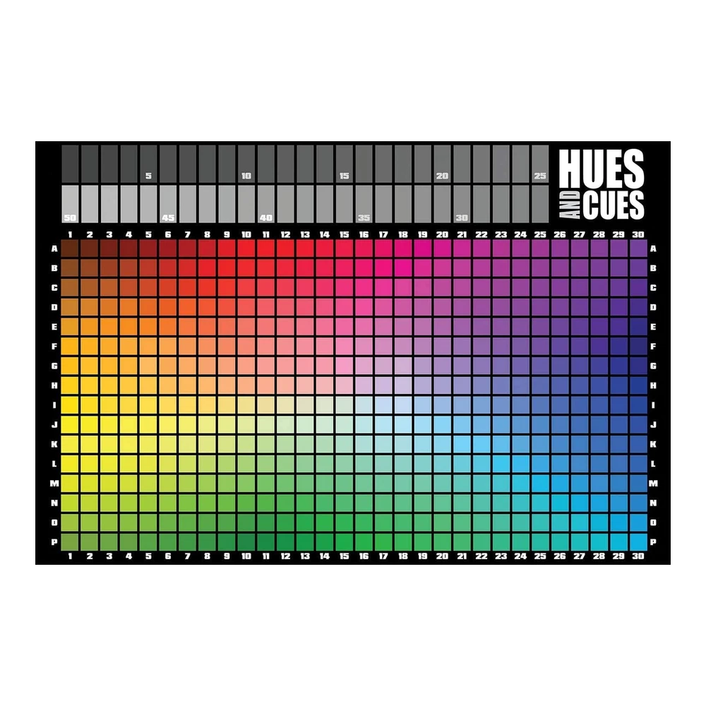JUEGO DE MESA HUES AND CUES ADIVINANZAS DE COLORES VIBRANTES