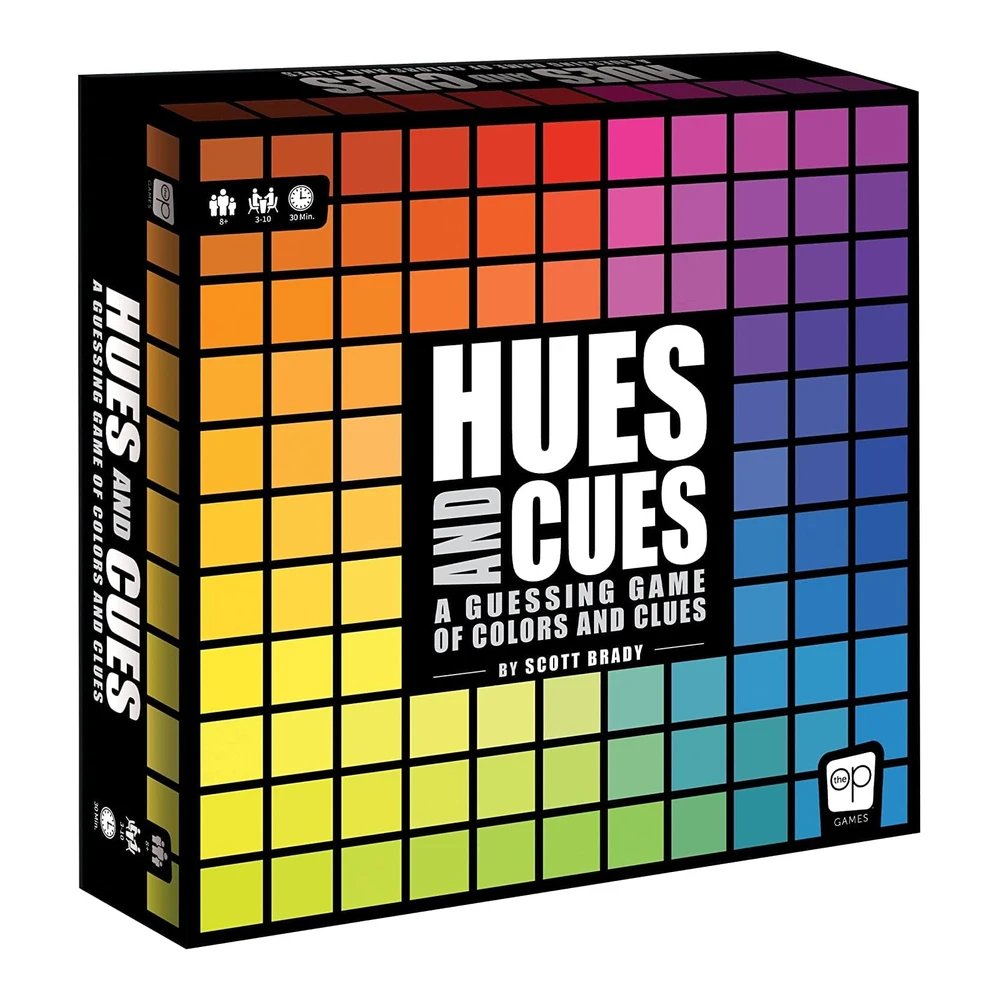 JUEGO DE MESA HUES AND CUES ADIVINANZAS DE COLORES VIBRANTES