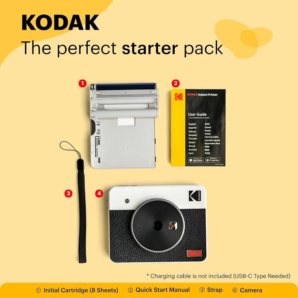 Kodak Mini Shot 3 Retro cámara e impresora 2 en 1 | Amarillo / Negro