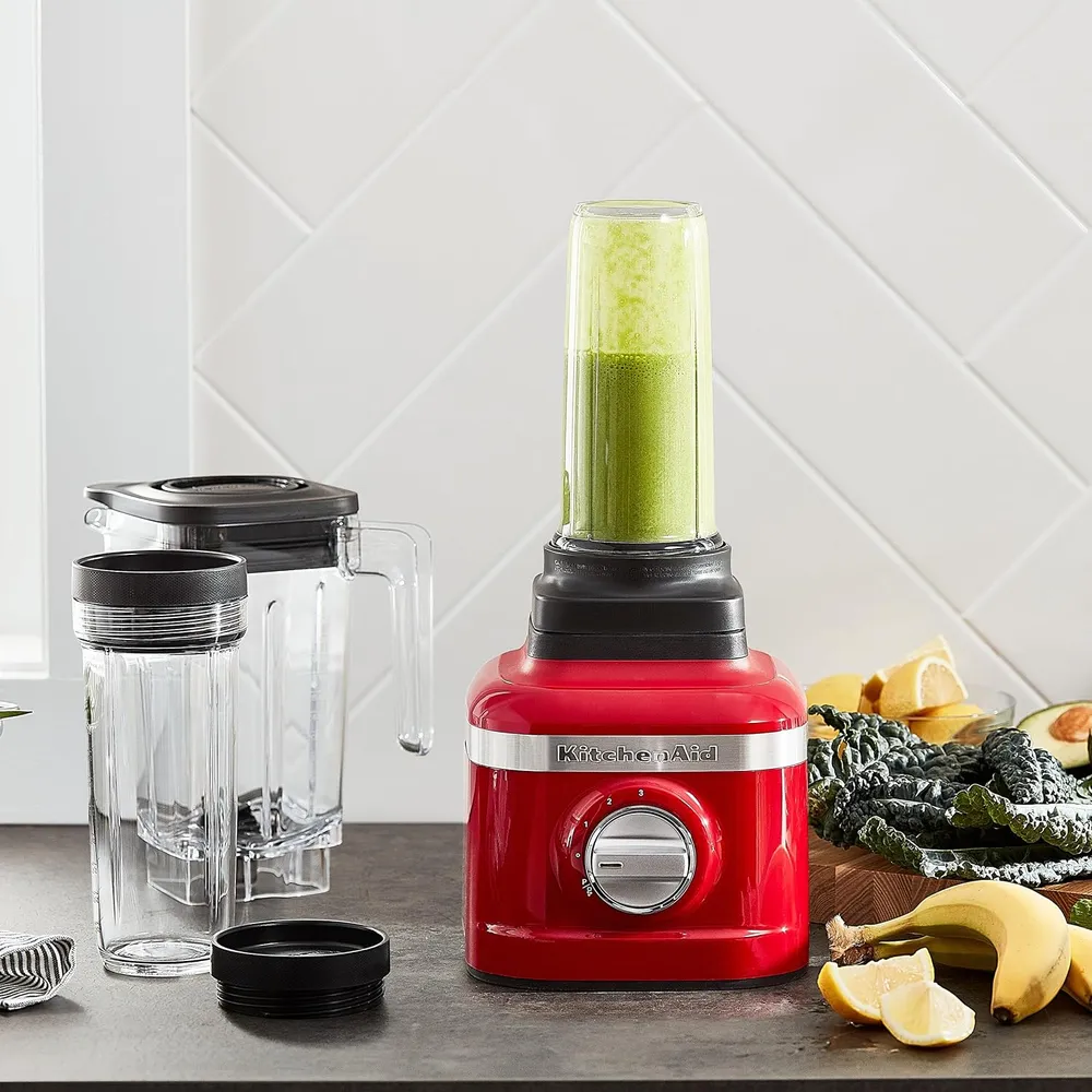 KITCHENAID, LICUADORA PICADORA DE HIELO K150 3 VELOCIDADES CON 2 JARRAS | ROJO