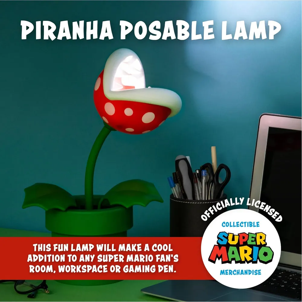 Paladone Super Mario Piranha Plant, lámpara escritorio LED oficial