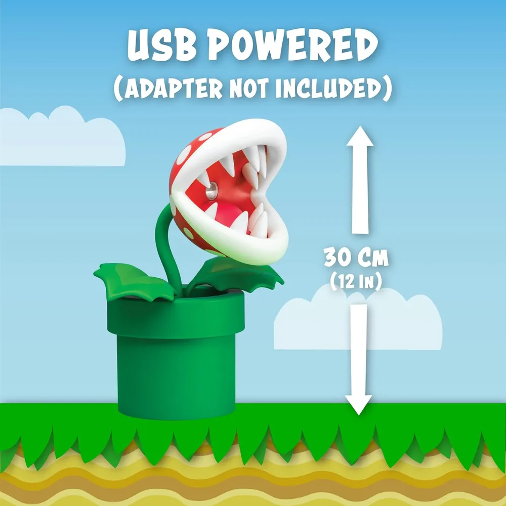 Paladone Super Mario Piranha Plant, lámpara escritorio LED oficial