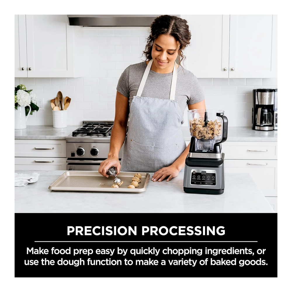 NINJA BN801 PROFESSIONAL PLUS SISTEMA DE COCINA - 1400 WP - 5 FUNCIONES PARA BATIDOS - PICAR - MASA Y MÁS CON AUTO IQ - JARRA DE LICUADORA DE 72 OZ. TAZÓN DE PROCESADOR DE 64 ONZAS - (2) TAZAS PARA LLEVAR DE 24 ONZAS - GRIS