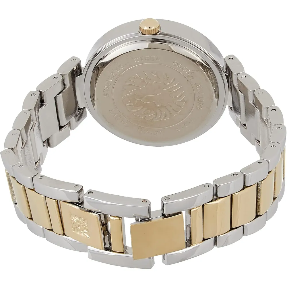 Anne Klein AK/1362GNRG reloj para dama con diamante genuino | 32 mm - Plateado/Dorado/verde