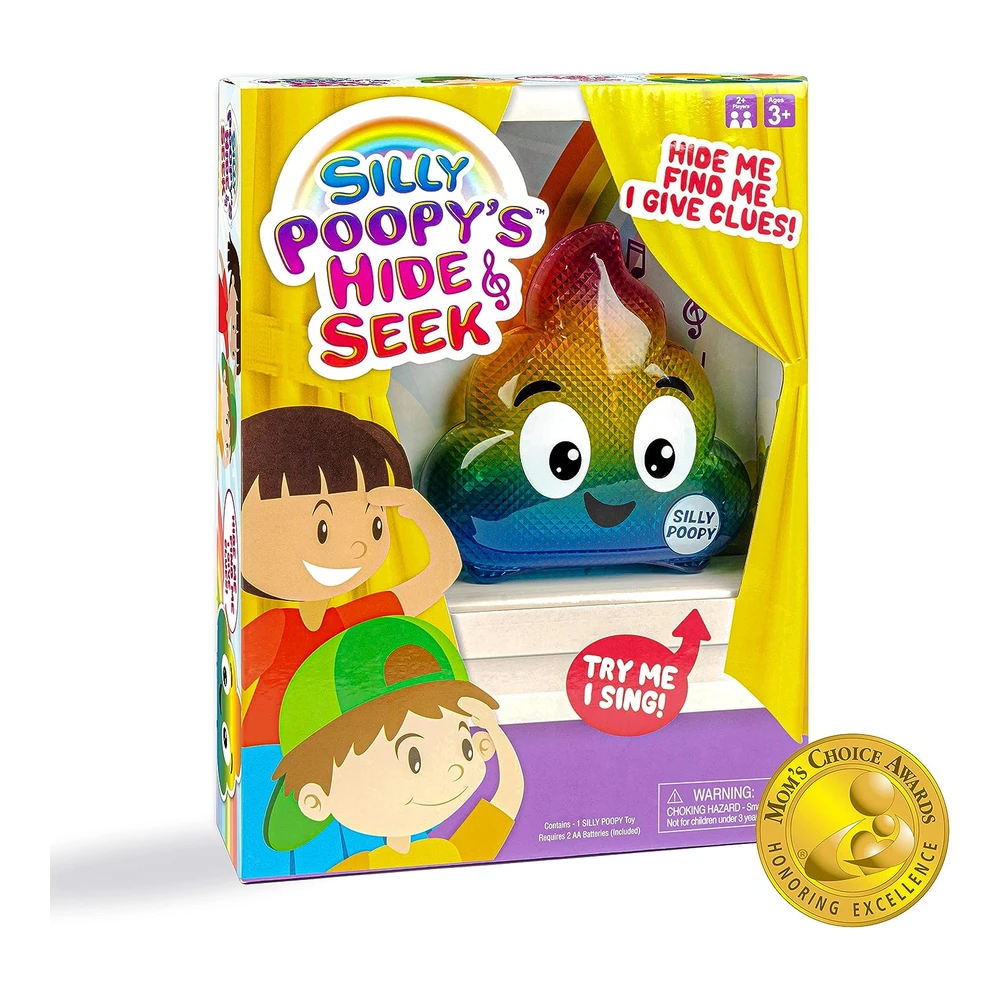 What Do You Meme? Silly Poopy's Hide y Seek-Juguete de Popó con Los Colores Del Arco Iris que Habla y Canta, Juego Activo a Niños
