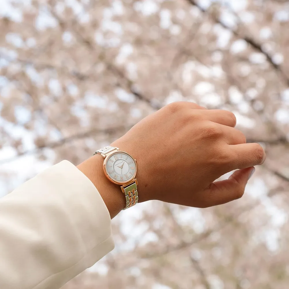 Anne Klein AK/2159SVSV reloj para mujer | 30 mm - Plateado/Oro rosa