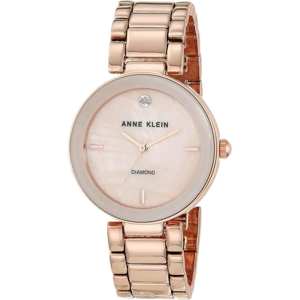 Anne Klein AK/1362GNRG reloj para dama con diamante genuino | 32 mm - Oro rosa/Rosado