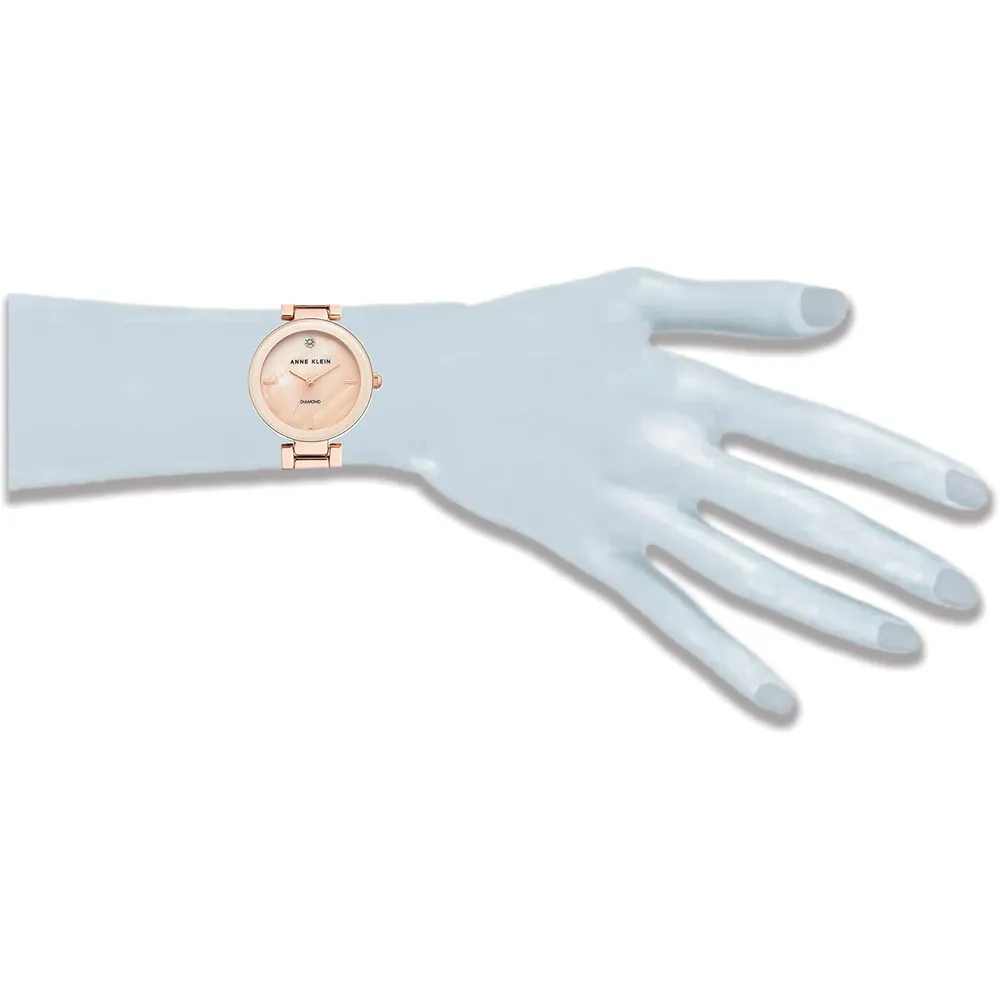 Anne Klein AK/1362GNRG reloj para dama con diamante genuino | 32 mm - Oro rosa/Rosado