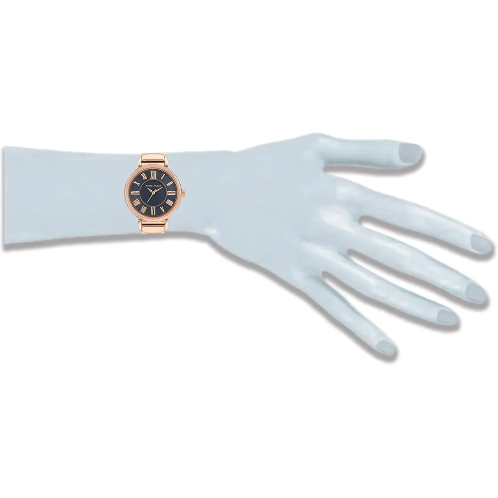 Anne Klein AK/2159SVSV reloj para mujer | 30 mm - Azul marino/Oro rosa