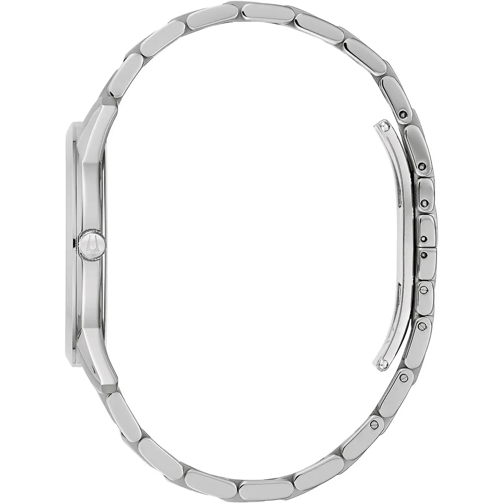 Bulova reloj clásico Sutton hombre cuarzo 3 agujas calendario fecha | Plata