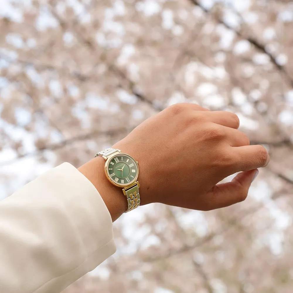 Anne Klein AK/2159SVSV reloj para mujer | 30 mm - Plata/Oro/verde