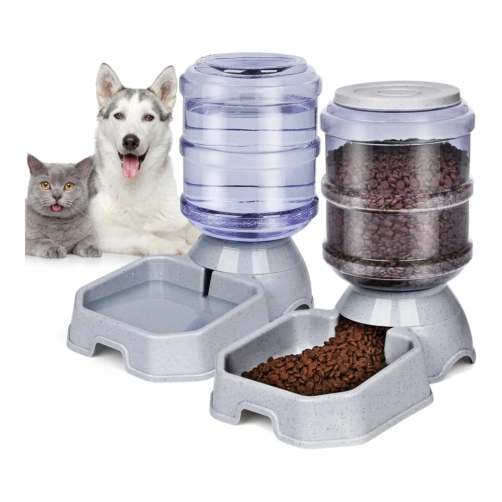 Comedero para Mascotas y Dispensador Automático de Alimentos para Perros y Gatos - 100% Libre de Bpa - Repuesto Por Gravedad - Fácil de Limpiar - Autoalimentación para Mascotas Pequeñas y Grandes - Cachorro - Gatito - Conejo - Conejo