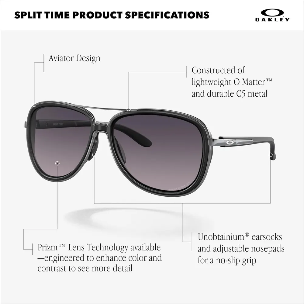 Oakley Split Time OO4129 Gafas de sol para mujer | Velvet Black / Prizm Grey Gradient